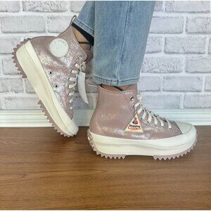 ⭐Converse Run Star Hike Hi Platform Glitter 9.5 Women Shoes Sneaker Pink A11578C